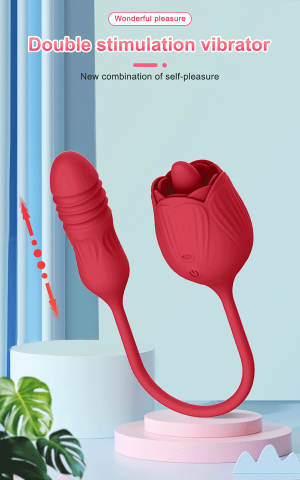 rosa-flor-lengua-con-vibracion-4 Vibrador rosa con empuje