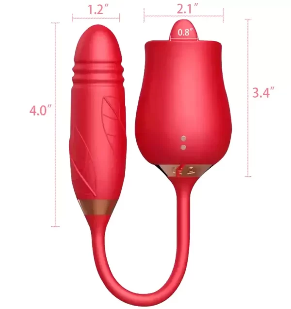 Vibrador rosa con empuje